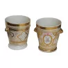 Pair of Charles X cache-pots, on bases and slightly decorated … - Moinat - Chinaware, Porcelain