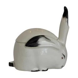 Rabbit “Bonbonnière”, enamelled in white, Havilland Limoge, from