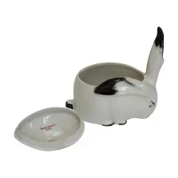 Rabbit “Bonbonnière”, enamelled in white, Havilland Limoge, from