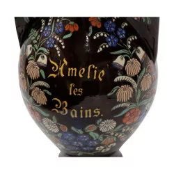 Thoune faience vase with Amélie Les Bains writing on the …