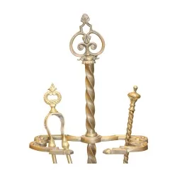 Kaminbesteck mit 1 Schaufel und 1 Zange. 20. Jahrhundert