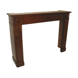 Directoire fireplace in walnut wood with patina finish