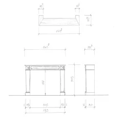 Directoire-Kamin aus Walnussholz mit Patina-Finish …