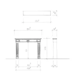 Louis XVI fireplace in carved walnut wood, lacquer finish …