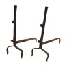 Pair of black wrought iron andirons. 20th century - Moinat - Firedogs, Andirons