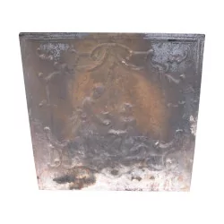 Cast iron fireplace plate. 20th century
