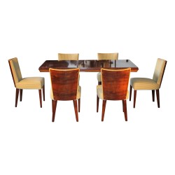Art-Deco-Esszimmer mit Intarsien aus Palisander inklusive