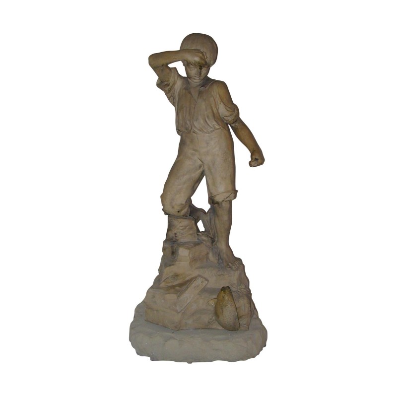 Statue representing a young fisherman, in reconstituted stone, … - Moinat - VE2022/2 Statue representing a young fisherman, in reconstituted stone, … - Moinat - VE2022/2