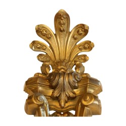 Paar monumentale Louis XV Wandlampen mit 2 Lichtern in Bronze …