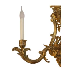 Paire d'appliques Louis XV monumentale à 2 lumières en bronze …