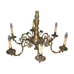burnished bronze chandelier with 6 lights, centerpiece to …