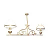 Billiard chandelier in brass and opaline, electrified. Swiss - Moinat - Opaline