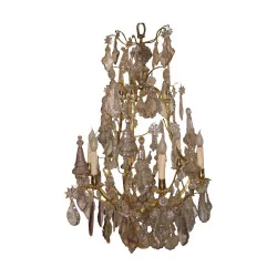 Louis XVI crystal and gilt bronze chandelier with 6 …