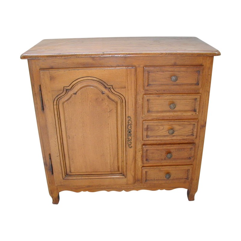 Sideboard mit 1 Tür und 5 Schubladen in Eiche rustikal. 20. … - Moinat - Truhen, Anrichte Sideboard mit 1 Tür und 5 Schubladen in Eiche rustikal. 20. … - Moinat - Truhen, Anrichte