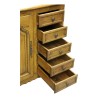 Sideboard mit 1 Tür und 5 Schubladen in Eiche rustikal. 20. … - Moinat - Truhen, Anrichte