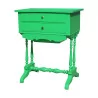 Рабочий стол из орехового дерева с 2 ящиками, зеленый лак … - Moinat - Диванные столики, Ночные столики, Круглые столики на ножке