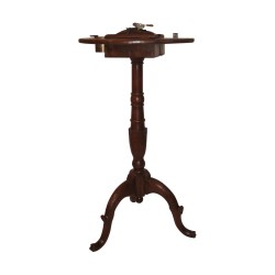 carved wooden smoking table, with cigarette cutter. 19th …