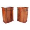 Pair of large bedside tables, mahogany wood support furniture - Moinat - End tables, Bouillotte tables, Bedside tables, Pedestal tables