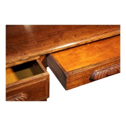 Bureau Américain en bois de chêne massif avec tiroirs. 19ème …
