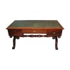 Bureau Restauration épinette transformé, dessus cuir coloris … - Moinat - Bureaux plats