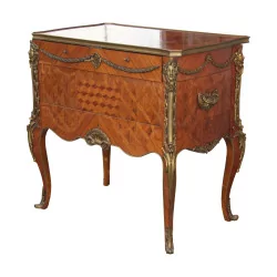 Combination dressing table in inlaid rosewood, old …
