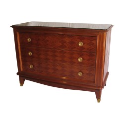 Chest of 3 drawers inlaid with diamonds, in the style of
