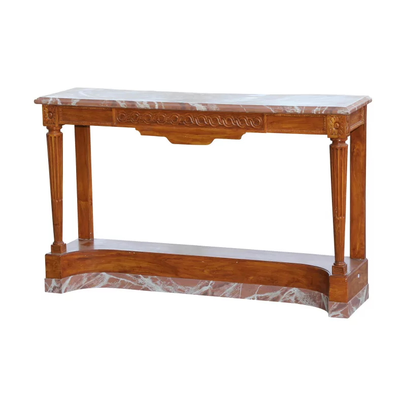 Louis XVI console in walnut painted wood with faux wood top … - Moinat - Consoles, Side tables, Sofa tables