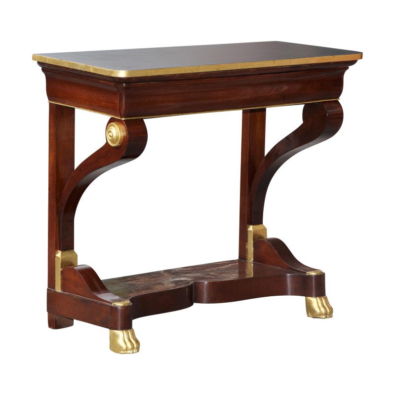 Empire console in mahogany, imitation slate wooden top … - Moinat - Consoles, Side tables, Sofa tables Empire console in mahogany, imitation slate wooden top … - Moinat - Consoles, Side tables, Sofa tables