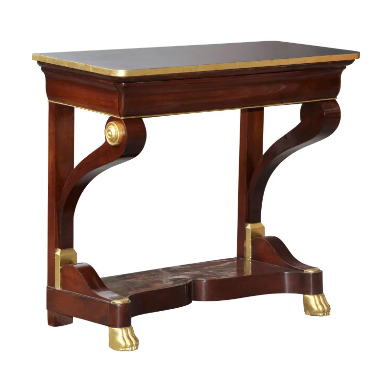 Empire console in mahogany, imitation slate wooden top … - Moinat - Consoles, Side tables, Sofa tables