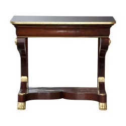 Empire console in mahogany, imitation slate wooden top …