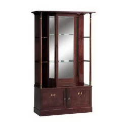Showcase in mahogany wood with 2 doors on the bottom and shelves in …