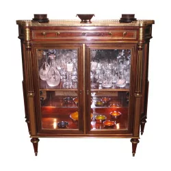Louis XVI showcase in mahogany with brass fluting and …