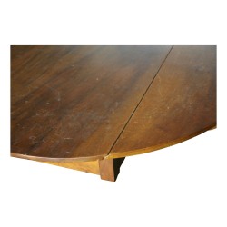 Table Louis-Philippe ronde en noyer, avec 2 battants. 19ème …