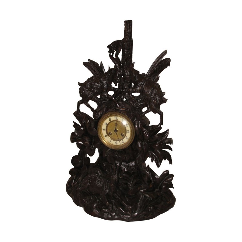 Brienzer Uhr aus geschnitztem Holz, Chamois. Schweiz, 19. … - Moinat - Tischuhren Brienzer Uhr aus geschnitztem Holz, Chamois. Schweiz, 19. … - Moinat - Tischuhren