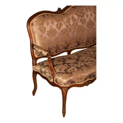 路易十五沙发，胡桃木雕刻，带软垫……