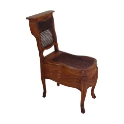Chaise bidet en bois de hêtre piqué avec vasque d'origine à …