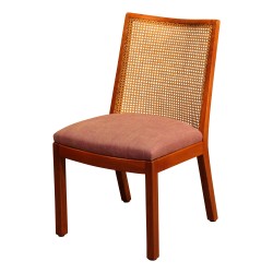 6 Art - Deco chairs in walnut wood with caned back and …