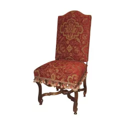 Louis XIV chair in walnut wood, upholstered in …