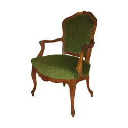 Louis XV Bernese style armchair in walnut wood, with seat …