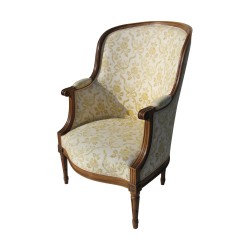 Bergere Louis XVI Gondel aus geschnitztem Nussbaum. Frankreich, …