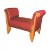 Подставка для ног скамейки из клена, обитая красным шелком, в … - Moinat - Табуреты, Сиденья, Пуфы