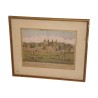 Gravure sous verre La tour de Londres, avec cadre doré. 18ème - Moinat - Gravures