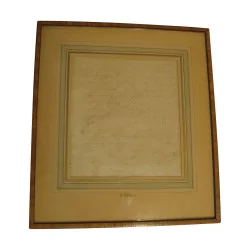 Drawing under glass signed Adam TOEPFFER (1766-1847), with frame …