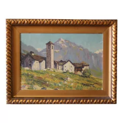 Peinture à l'huile sur toile Les Grisons, signé M. GENAND (non …