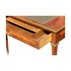 小路易十六办公桌，带护套腿，木质镶嵌……