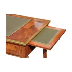 小路易十六办公桌，带护套腿，木质镶嵌……