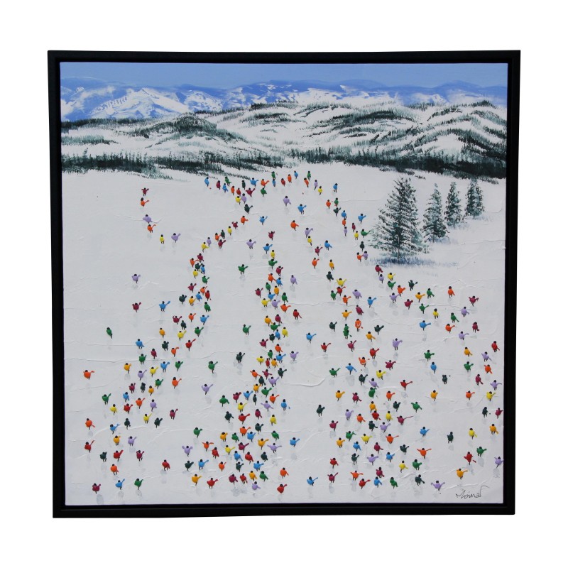 Modern painting \"Men in the mountains\" work made in - Moinat - Painting - Miscellaneous Modern painting \"Men in the mountains\" work made in - Moinat - Painting - Miscellaneous