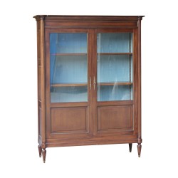 Vitrine im Louis XVI-Stil aus Mahagoniholz, 2 Türen mit 3 …