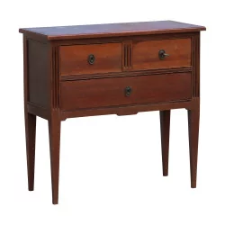 Louis XVI style chest of drawers in mahogany wood with 3 drawers and 1