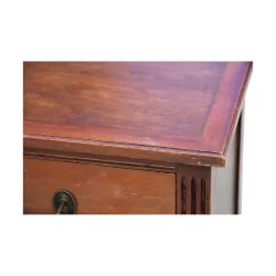 Louis XVI style chest of drawers in mahogany wood with 3 drawers and 1